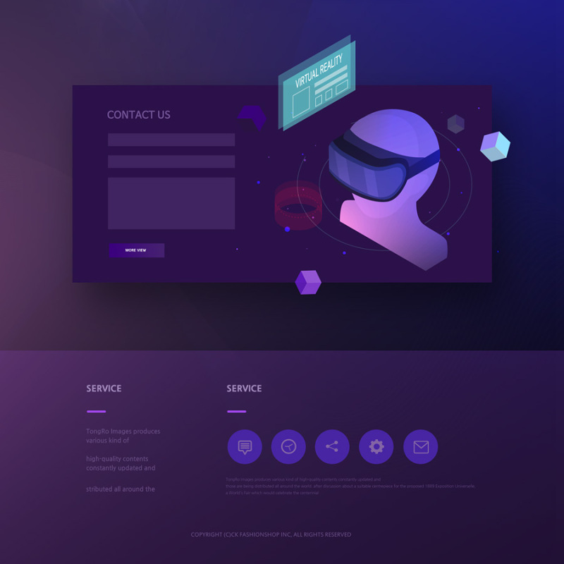 未来科技感产品VR人工智能AI网站网页模板PSD设计素材-2
