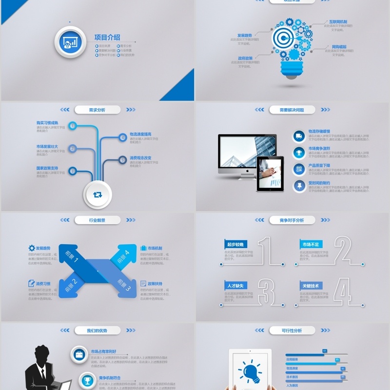 商务科技商业计划书PPT模板