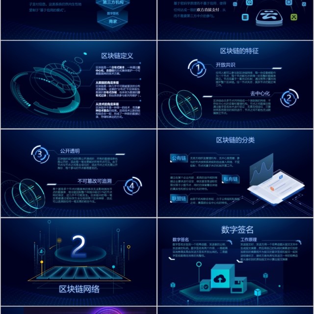 蓝色科技内容完整比特币区块链简介PPT