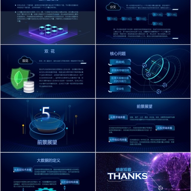 蓝色科技内容完整比特币区块链简介PPT