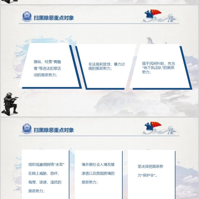 简约亮剑行动扫黑除恶PPT模板 简约亮剑行动扫黑除恶PPT模板