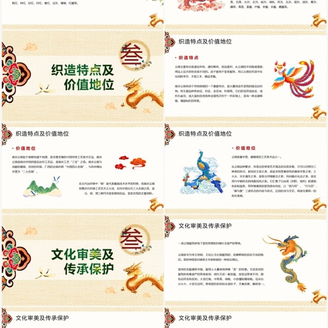 黄色古典中国风南京云锦文化宣传PPT模板 黄色古典中国风南京云锦文化宣传PPT模板