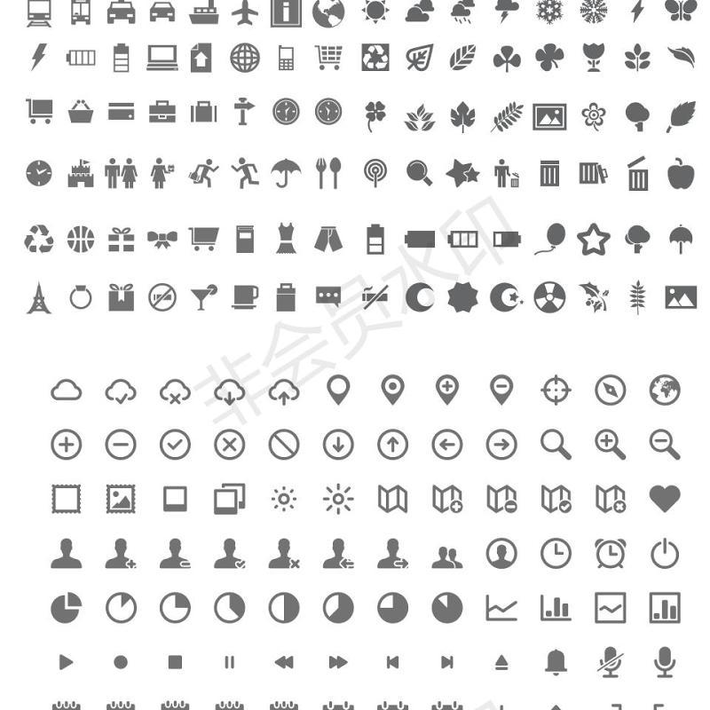 3000多个小图标附加主题颜色文件