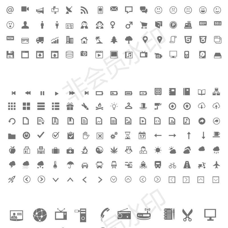 3000多个小图标附加主题颜色文件