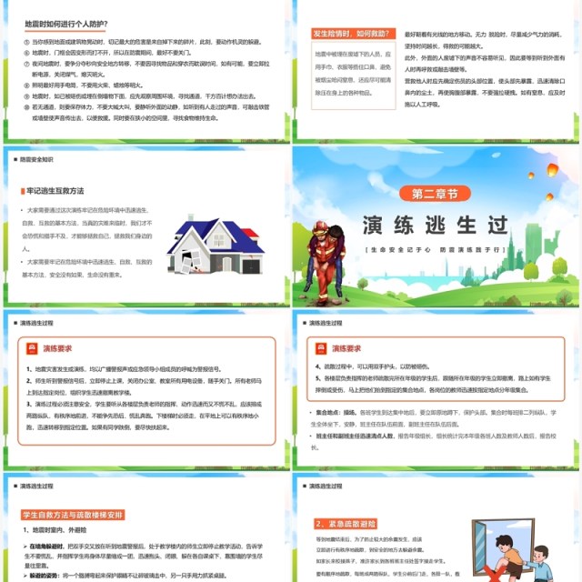 蓝色卡通全国防震减灾日防震演练PPT模板 蓝色卡通全国防震减灾日防震演练PPT模板
