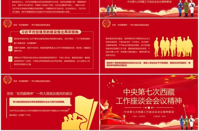 中央第七次西藏工作会议精神解读PPT模板 中央第七次西藏工作会议精神解读PPT模板