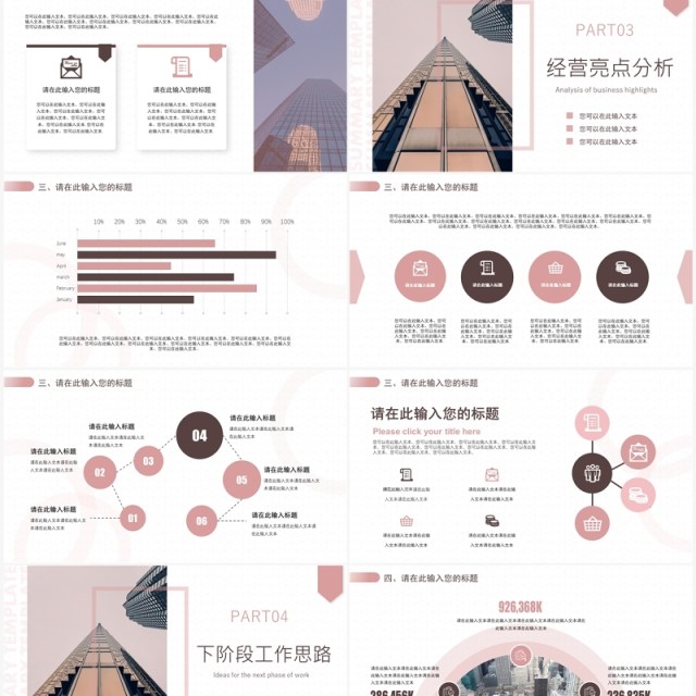 粉色欧美商务经营分析汇报PPT模板 粉色欧美商务经营分析汇报PPT模板
