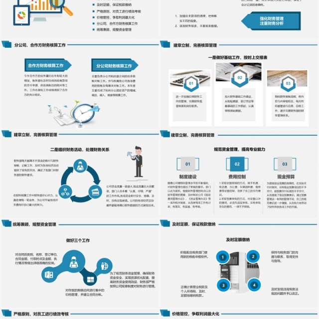 简约商务公司企业财务年终总结工作计划PPT模板