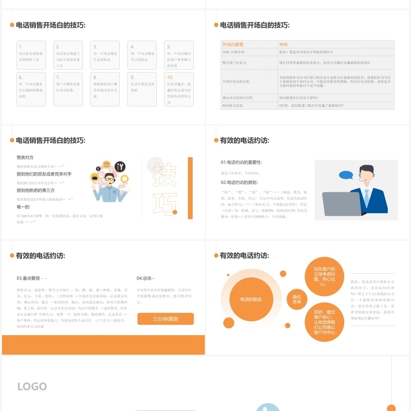 黄色简约电话销售学习培训PPT模板