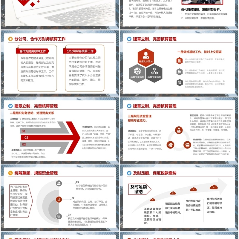 2022简约商务风公司企业财务部工作总结计划PPT模板