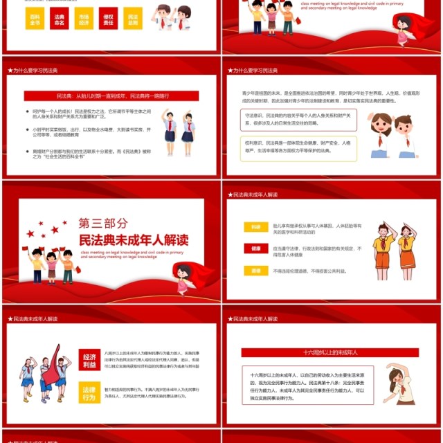 中小学法律知识民法典主题班会动态PPT模板 中小学法律知识民法典主题班会动态PPT模板