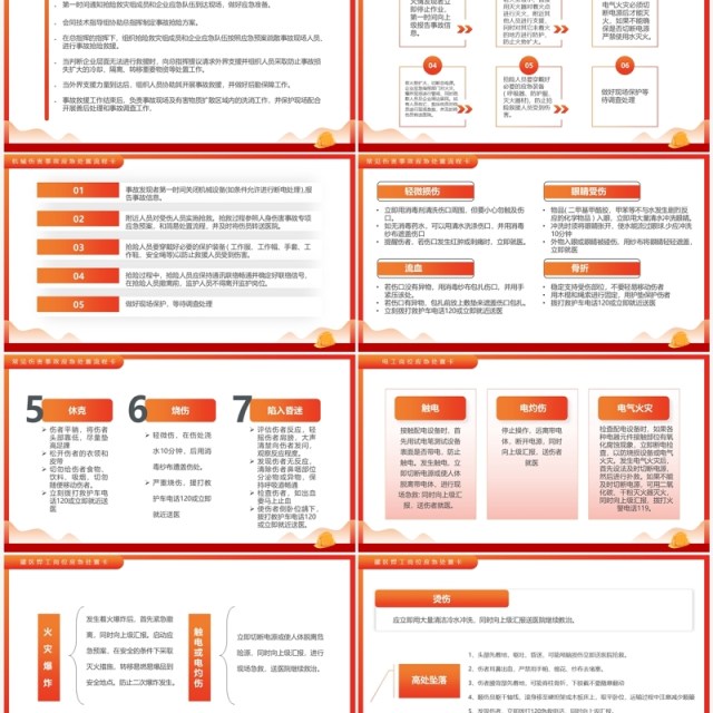 橙红简约风全国安全生产月宣传PPT模板