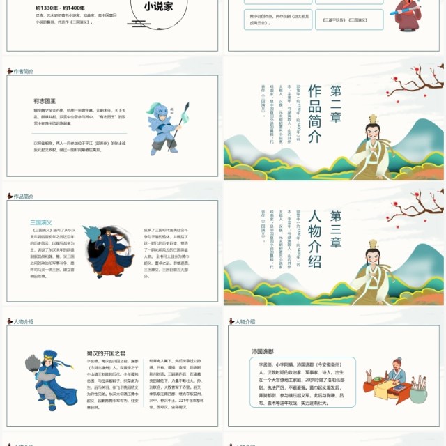 中国古典名著三国演义导读动态PPT模板 中国古典名著三国演义导读动态PPT模板