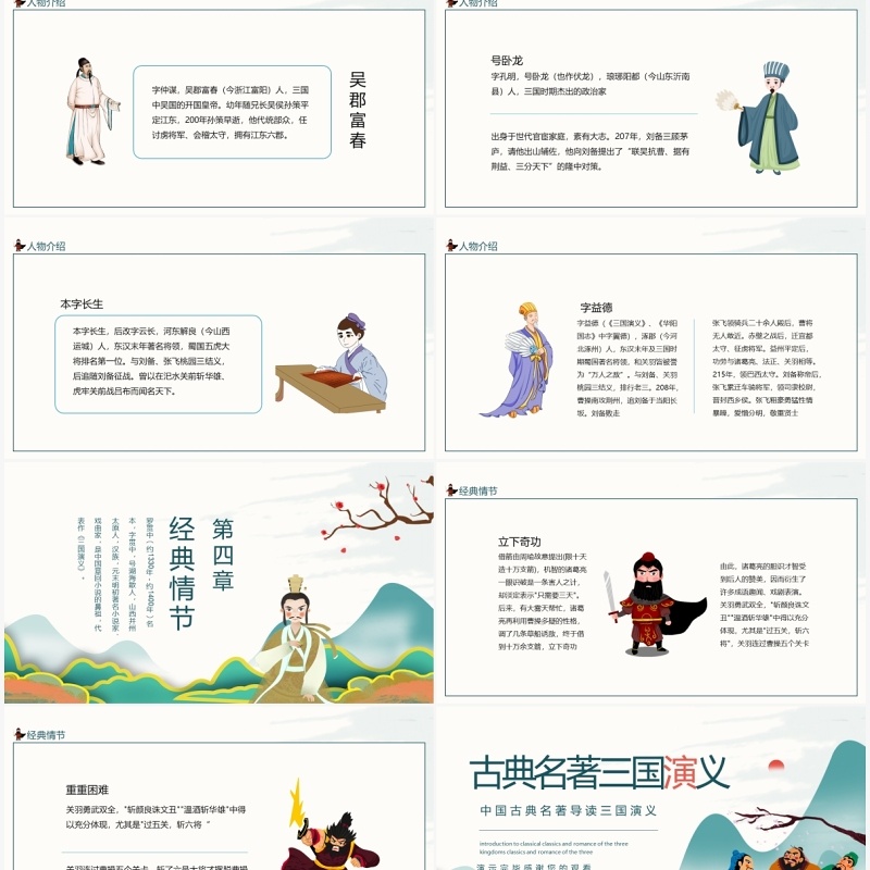 中国古典名著三国演义导读动态PPT模板