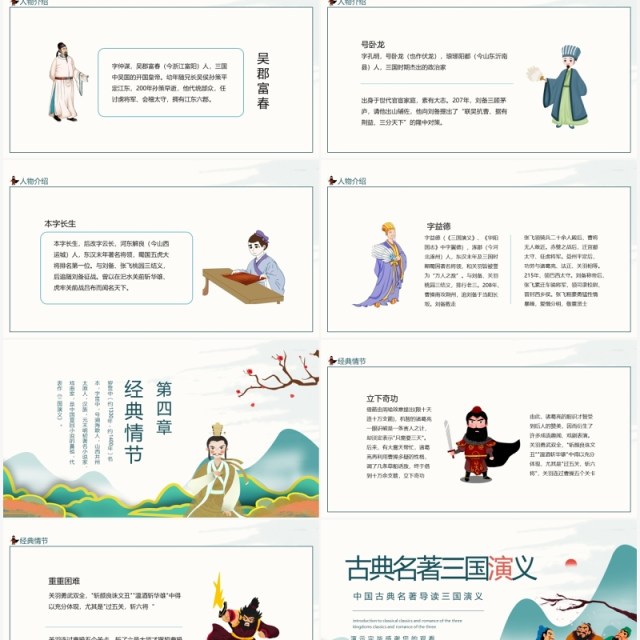中国古典名著三国演义导读动态PPT模板 中国古典名著三国演义导读动态PPT模板