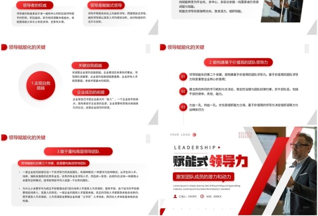 红色商务风赋能式领导力企业培训PPT模板 红色商务风赋能式领导力企业培训PPT模板