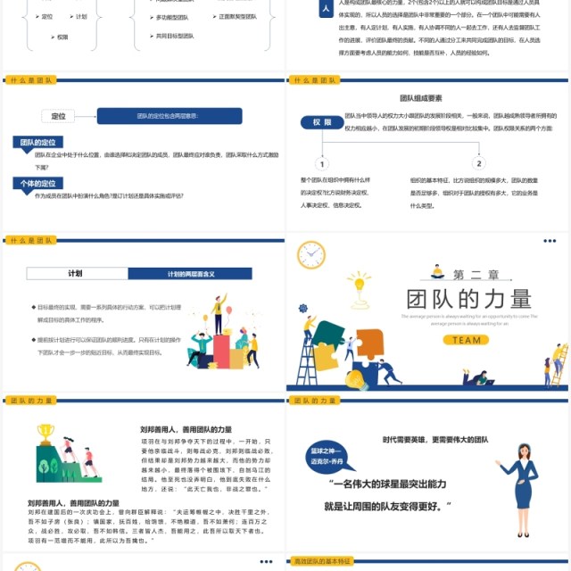 蓝色简约扁平团队建设与管理培训PPT模板 蓝色简约扁平团队建设与管理培训PPT模板