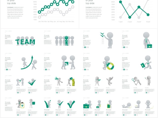 40套3D小人信息可视化PPT素材图表
