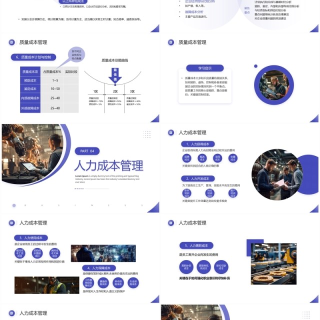 紫色商务风成本控制与有效管理企业成本管理PPT模板