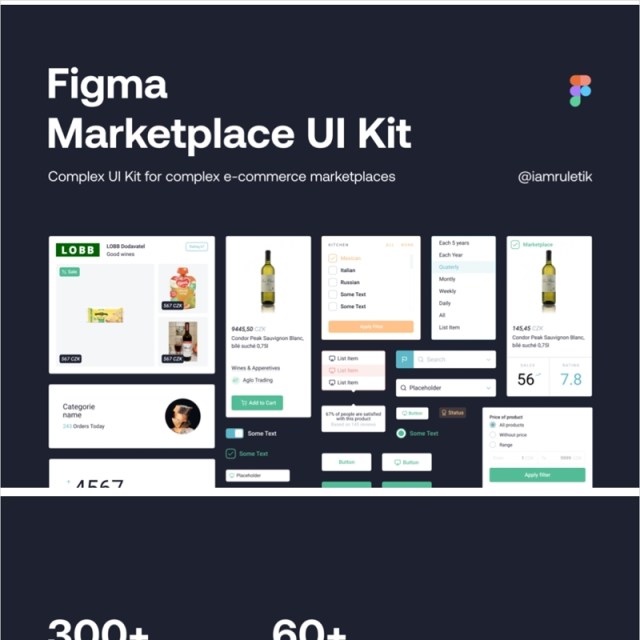 FIGMA卖场UI套件电子商务产品，FIGMA卖场UI工具包 Figma Marketplace UI Kit