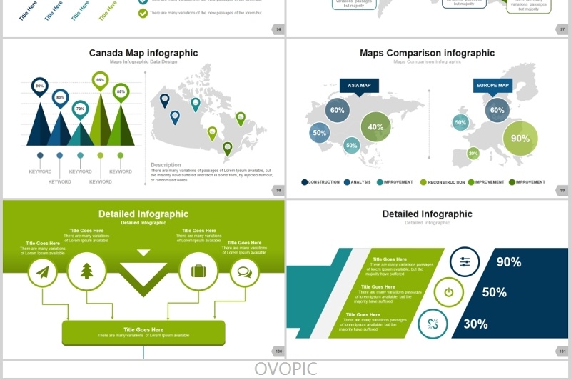 实用300页蓝绿色大气欧美商务通用PPT模板