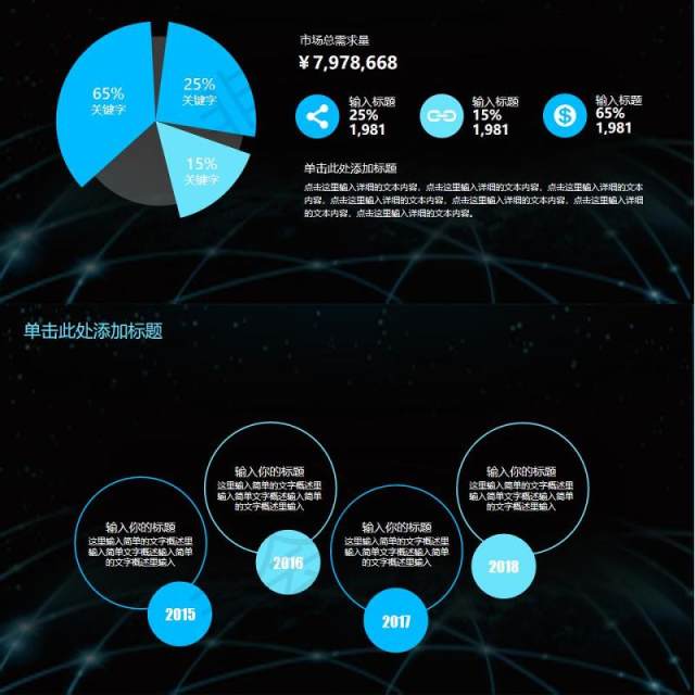 互联网大数据科技云计算ppt模板