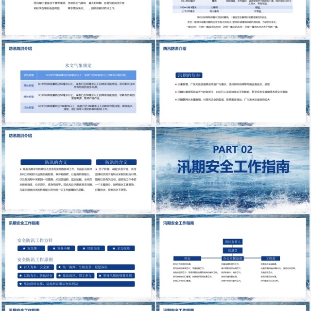 夏季防汛安全抗洪安全知识培训PPT模板 夏季防汛安全抗洪安全知识培训PPT模板