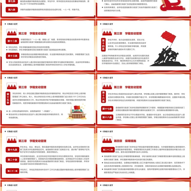 红色党政风中小学生学籍管理办法PPT模板