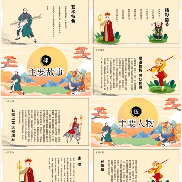 四大名著之西游记PPT模板 四大名著之西游记PPT模板