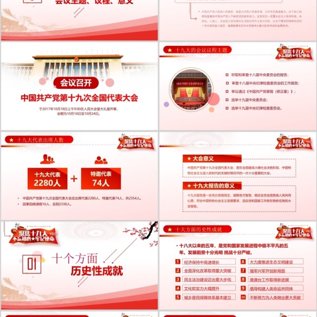 精细解读十九大报告不忘初心精美大气PPT模板 精细解读十九大报告不忘初心精美大气PPT模板