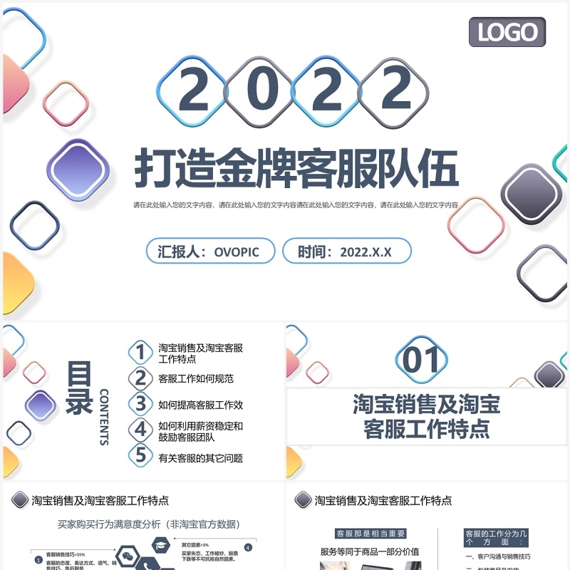 2022年打造金牌客服队伍企业培训PPT模板