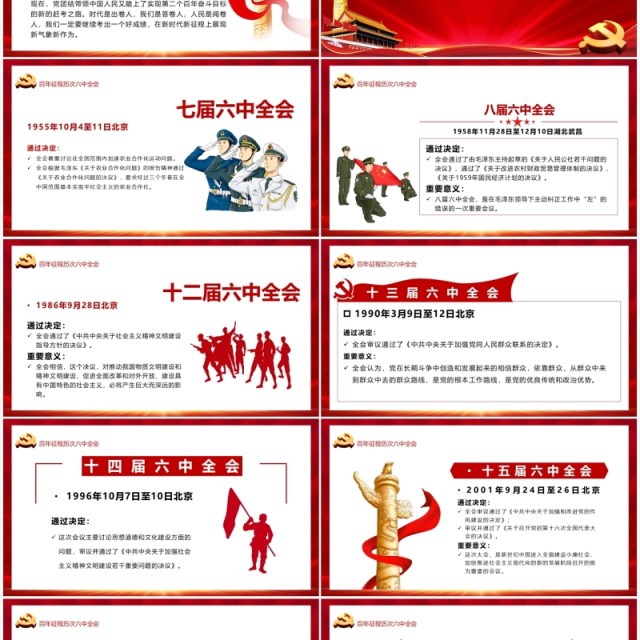 聚焦十九届六中全会汇报PPT模板 聚焦十九届六中全会汇报PPT模板