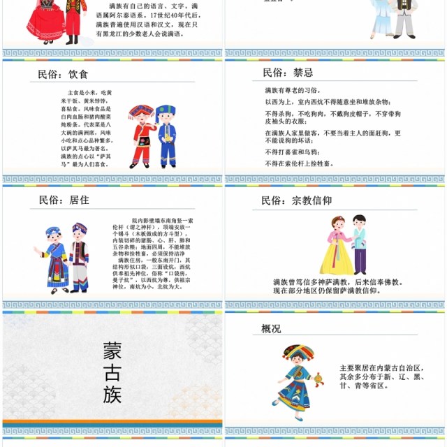 中国部分少数民族风俗文化及民情介绍PPT模板 中国部分少数民族风俗文化及民情介绍PPT模板