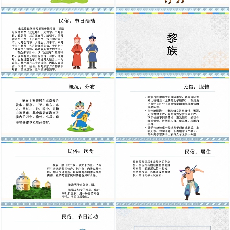 中国部分少数民族风俗文化及民情介绍PPT模板