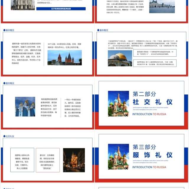 世界上面积最大的国家俄罗斯介绍动态PPT模板