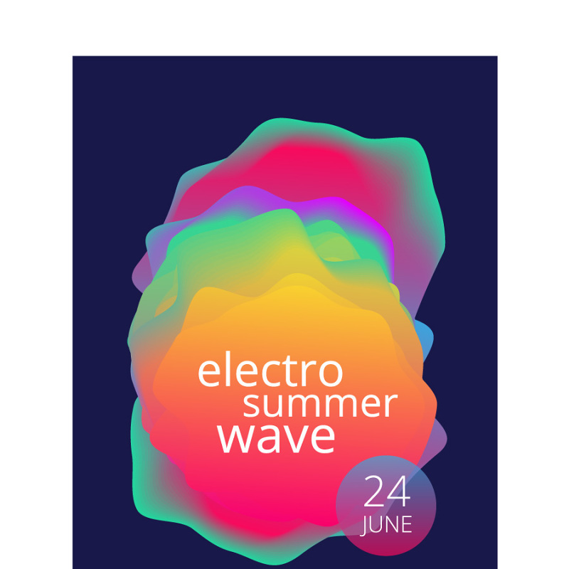 几何流体渐变蒸汽波抽象封面H5电子音乐节海报模板AI矢量素材