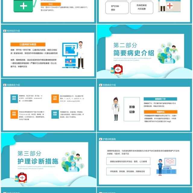 医院COPD患者护理查房知识介绍动态PPT模板