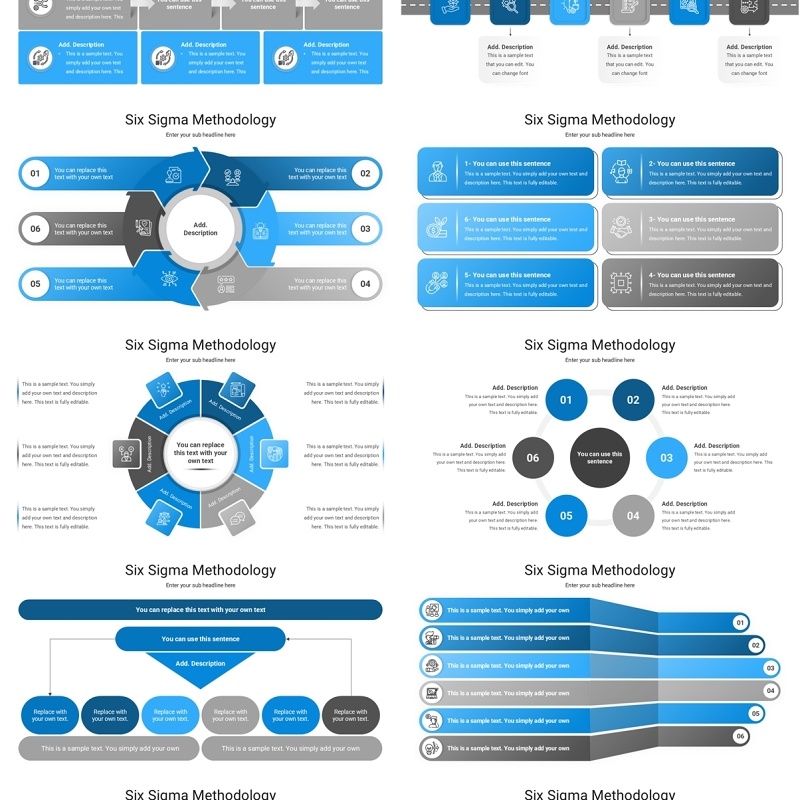 企业质量流程管理六西格玛方法论信息图PPT模板素材Six sigma methodology
