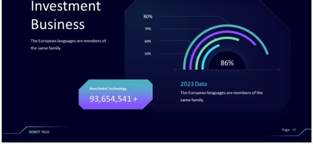高端深色系智能机器人信息图表ppt素材 高端深色系智能机器人信息图表ppt素材