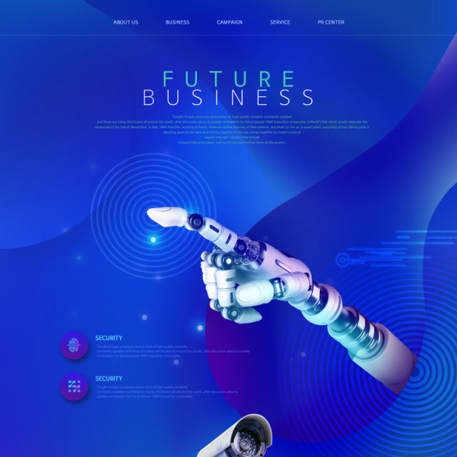 未来科技感产品VR人工智能AI网站网页模板PSD设计素材-3