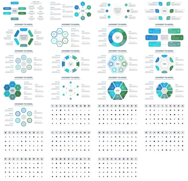 58页麦肯锡7S企业核心管理组织七要素PPT模板素材McKinsey 7S Model Infographics 58页麦肯锡7S企业核心管理组织七要素PPT模板素材McKinsey 7S Model Infographics