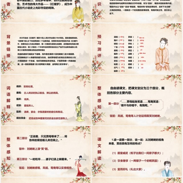 四大名著红楼梦之刘姥姥进大观园语文课件PPT模板 四大名著红楼梦之刘姥姥进大观园语文课件PPT模板