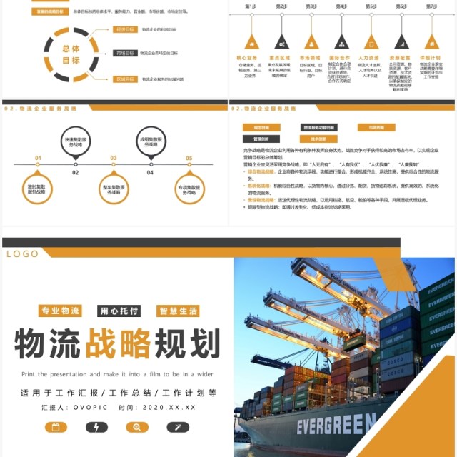 黄色简约商务物流战略规划PPT模板 黄色简约商务物流战略规划PPT模板