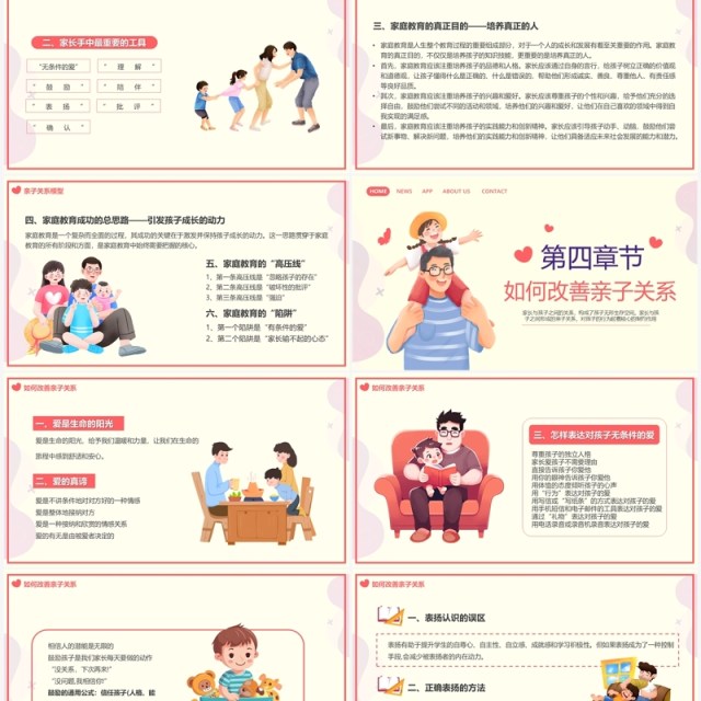 黄色卡通风高质量的亲子关系PPT模板 黄色卡通风高质量的亲子关系PPT模板