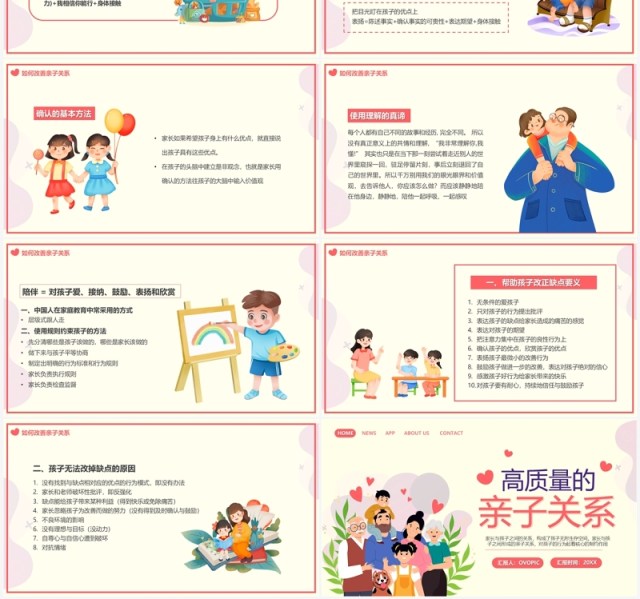黄色卡通风高质量的亲子关系PPT模板 黄色卡通风高质量的亲子关系PPT模板