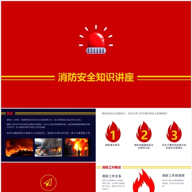 消防安全知识教育讲座PPT模板 消防安全知识教育讲座PPT模板
