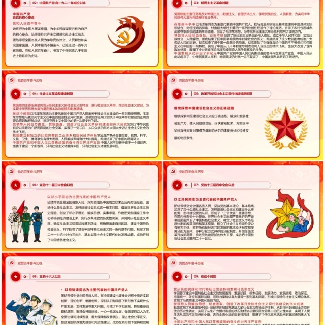 红色简约学习解读《公报》《决议》PPT模板 红色简约学习解读《公报》《决议》PPT模板