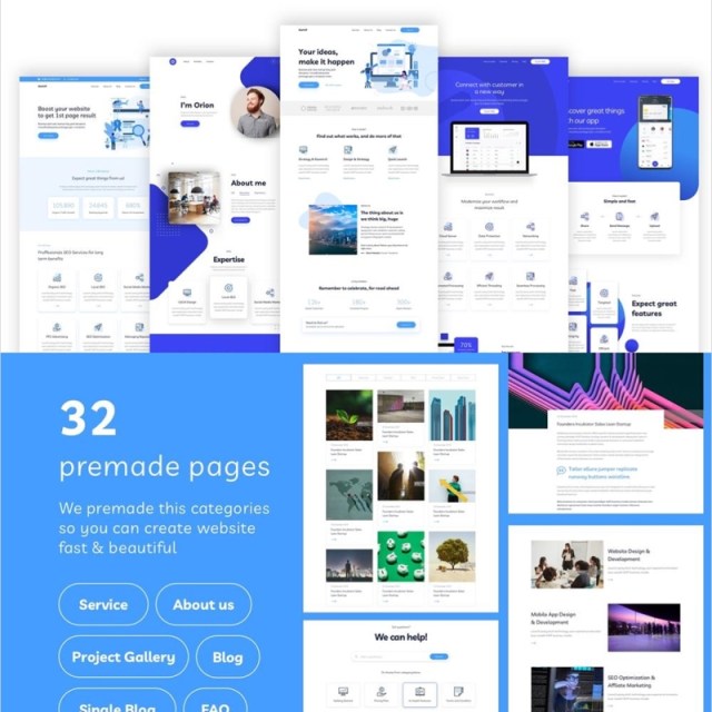 5着陆页和32预制的为您的网络工程现场,猎户座的Web UI工具包 Orion Web UI Kit 5着陆页和32预制的为您的网络工程现场,猎户座的Web UI工具包 Orion Web UI Kit