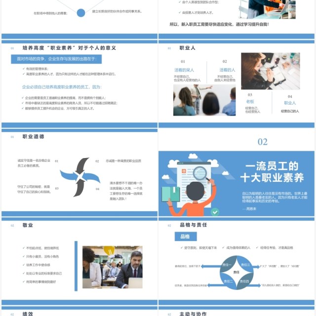 扁平化企业培训之个人职业化素养提升PPT模板 扁平化企业培训之个人职业化素养提升PPT模板