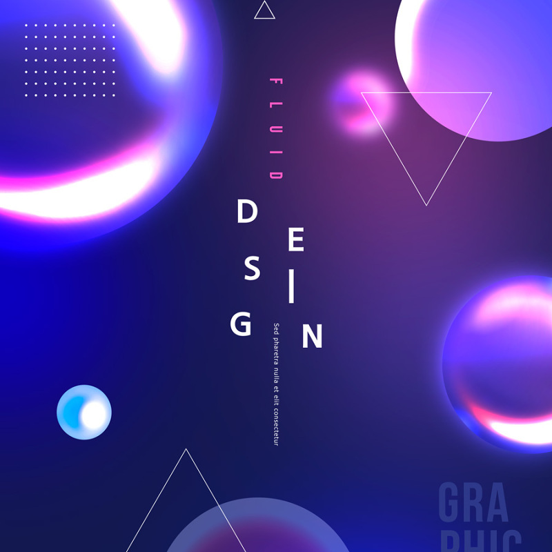 紫色系创意渐变背景蒸汽波元素PSD海报模板平面设计素材-16